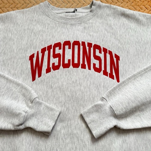 Vintage 1990s Wisconsin Gray Men's reverse weave Sweater XXL - Picture 2 of 4